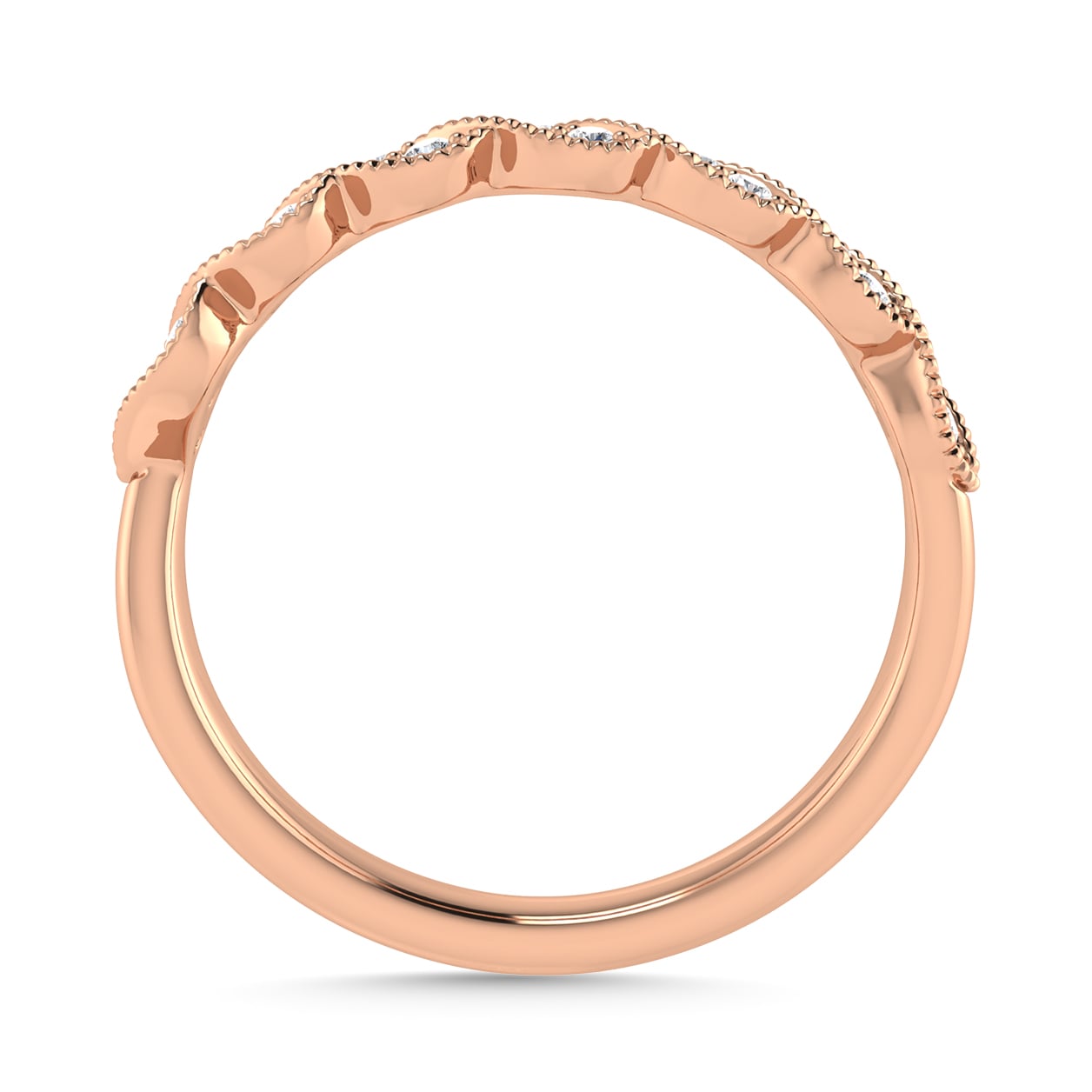 Diamond 1/6 Ct.Tw. Stack Band in 10K Rose Gold
