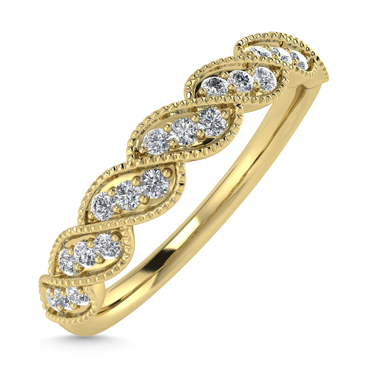 Diamond 1/6 Ct.Tw. Stack Band in 10K Yellow Gold