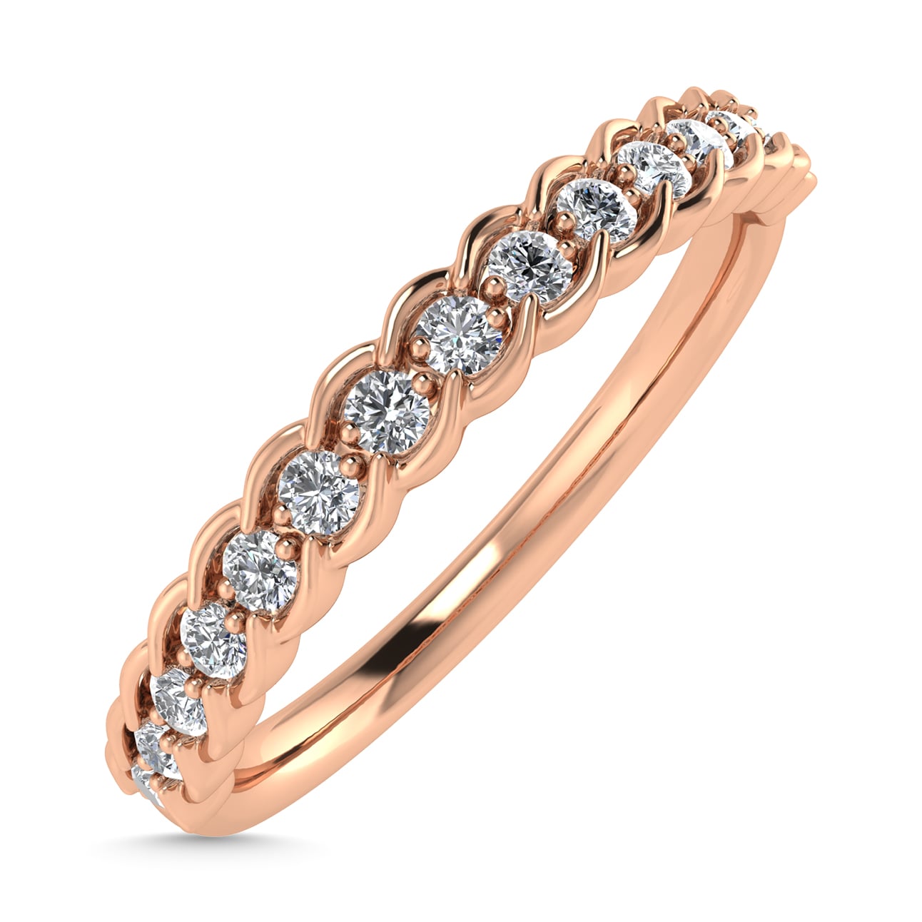 Diamond 1/6 Ct.Tw. Stack Band in 10K Rose Gold