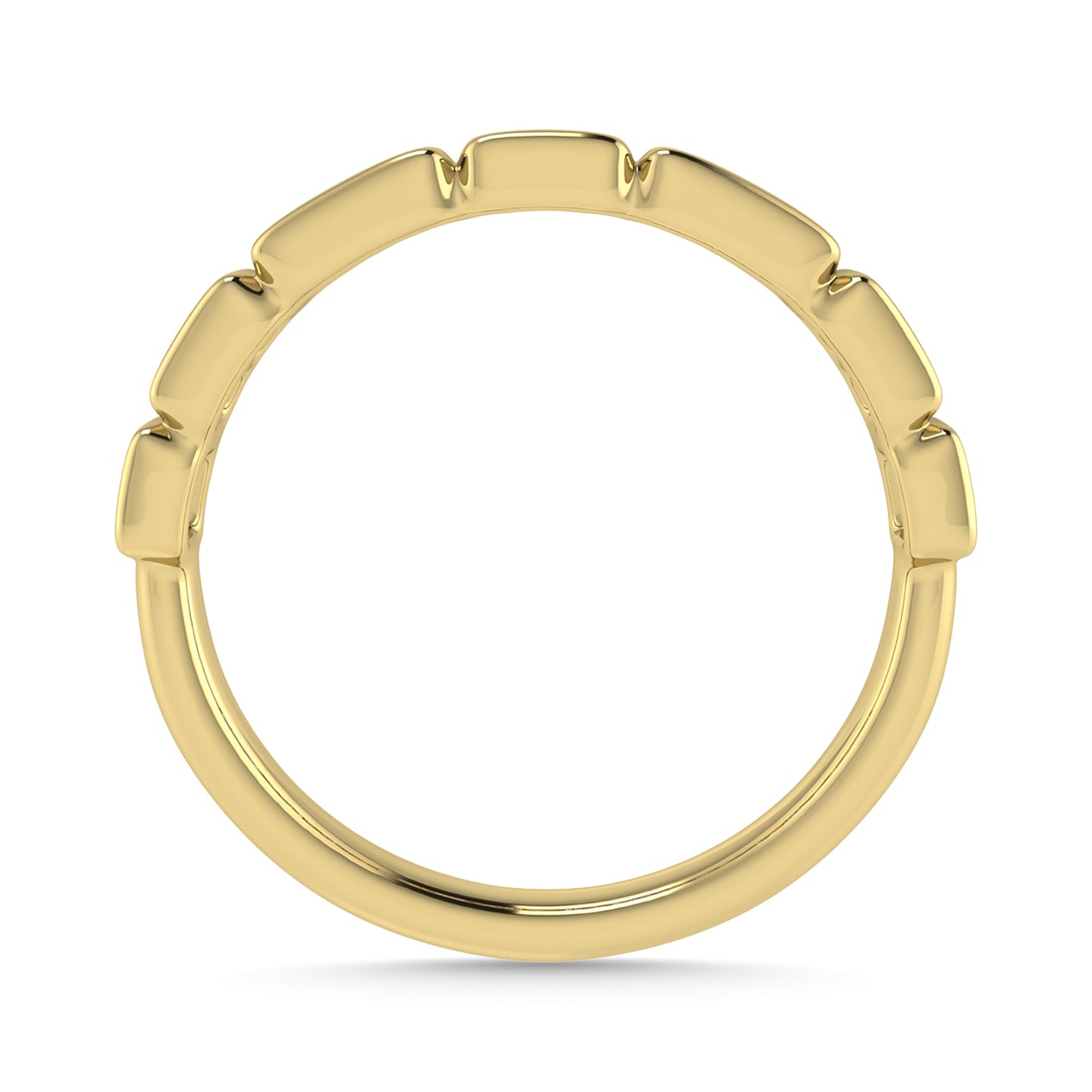 Diamond 1/5 Ct.Tw. Round and Straight Baguette Stack Band in 14K Yellow Gold