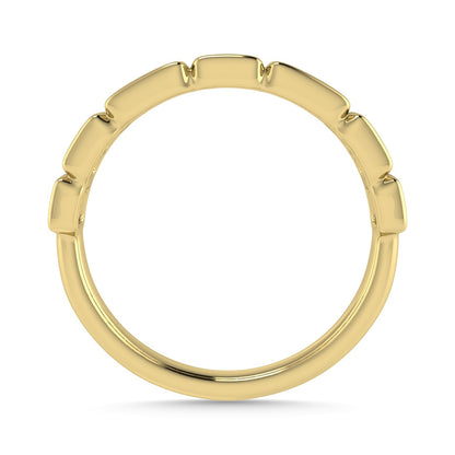 Diamond 1/5 Ct.Tw. Round and Straight Baguette Stack Band in 14K Yellow Gold
