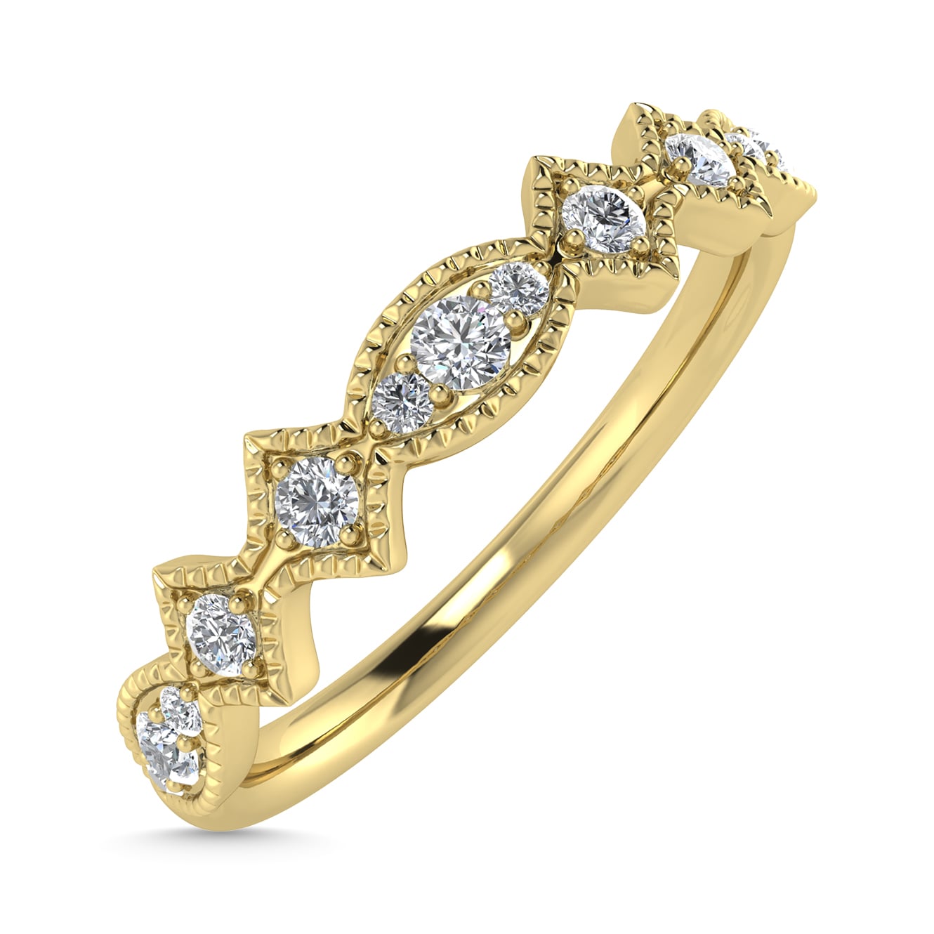 Diamond 1/5 Ct.Tw. Stack Band in 14K Yellow Gold