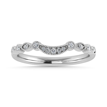 Diamond 1/10 Ct.Tw. Chevron Band in 14K White Gold