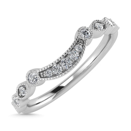 Diamond 1/10 Ct.Tw. Chevron Band in 14K White Gold