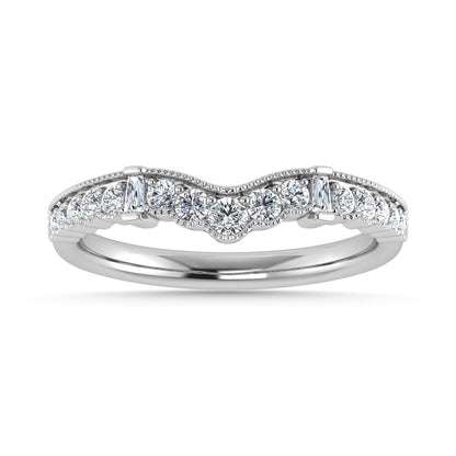 Diamond 1/3 Ct.Tw. Chevron Band in 10K White Gold