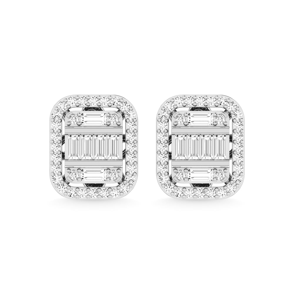 10K White Gold Diamond 1/2 Ct.Tw. Fashion Earrings