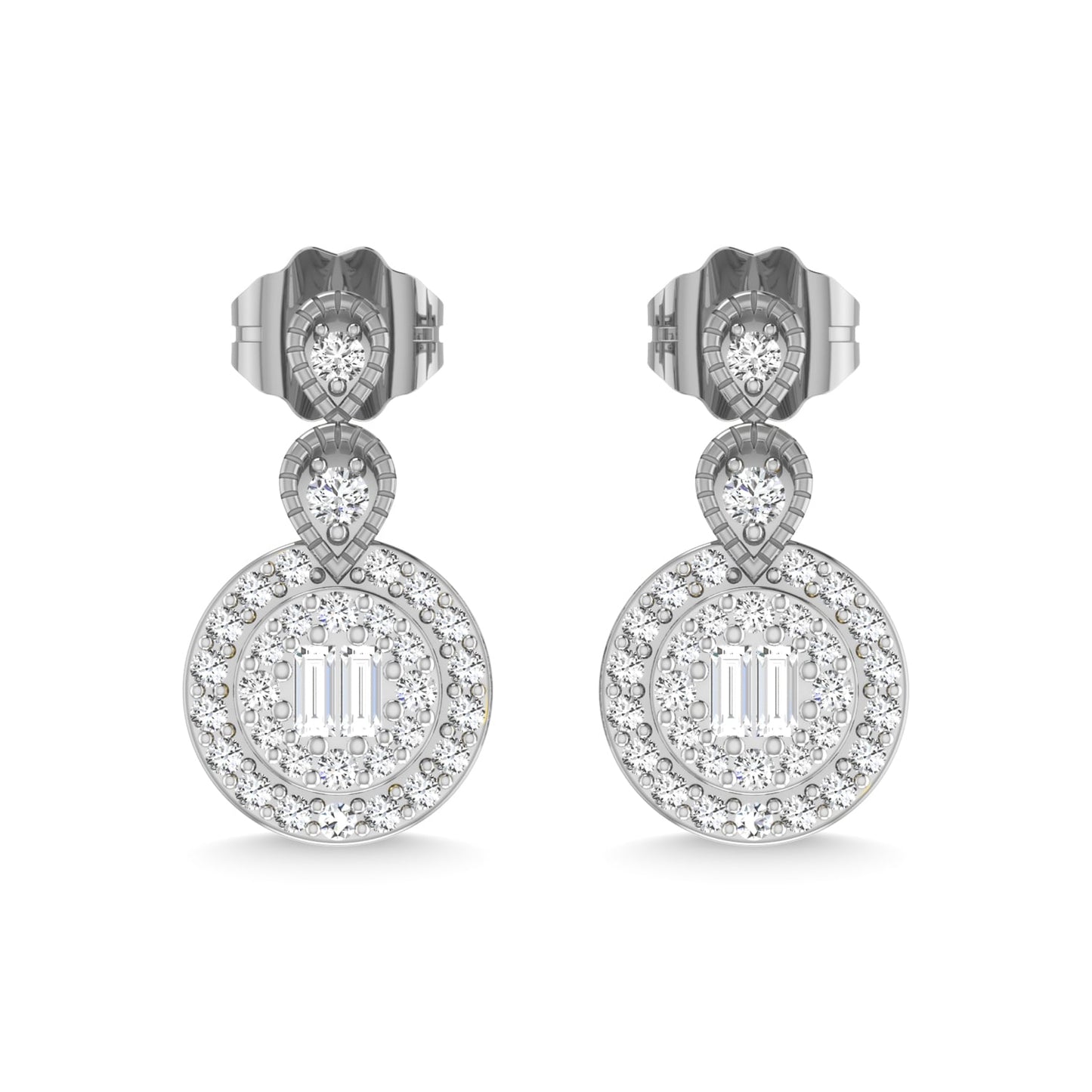 14K White Gold Diamond 1/3 Ct.Tw. Fashion Earrings