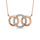 10K Rose Gold Diamond 1/10 Ct.Tw. Interlinked Circle Fashion Necklace