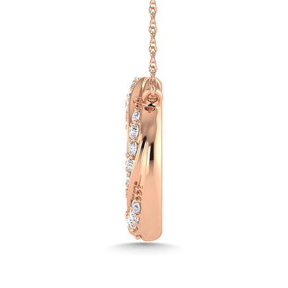 10K Rose Gold Diamond 1/6 Ct.Tw. Circle Fashion Necklace