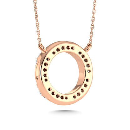 10K Rose Gold Diamond 1/6 Ct.Tw. Circle Fashion Necklace