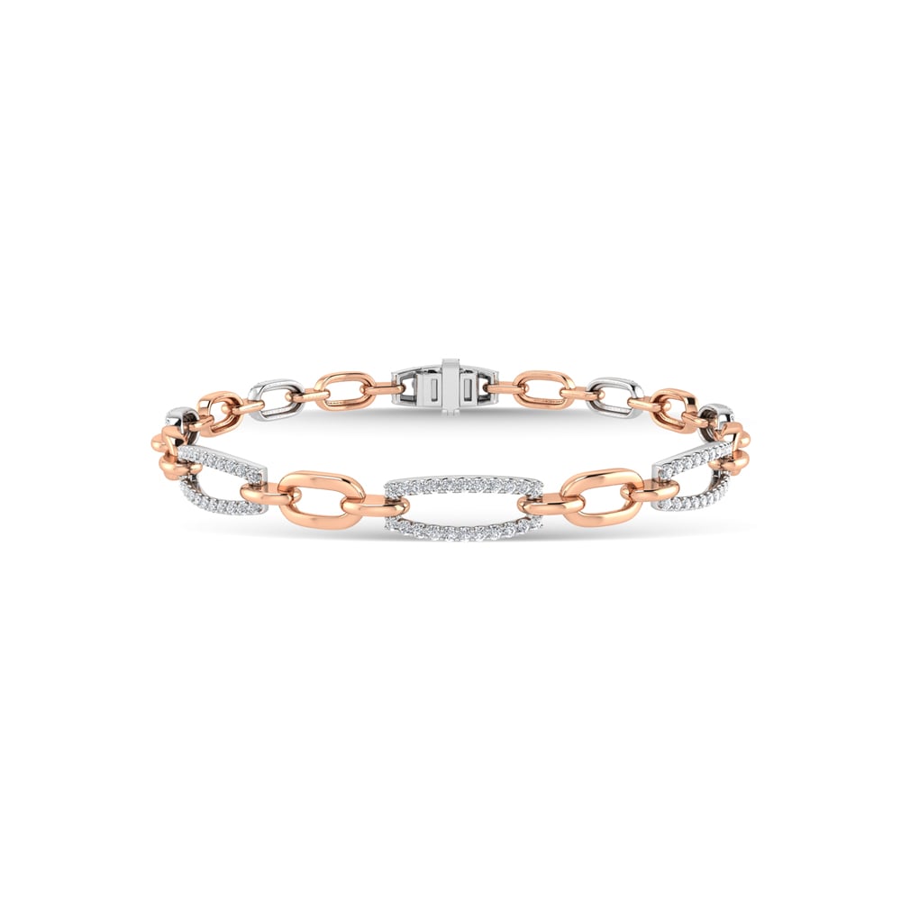 10K Two Tone Diamond 5/8 Ct.Tw. Fashion Bracelet