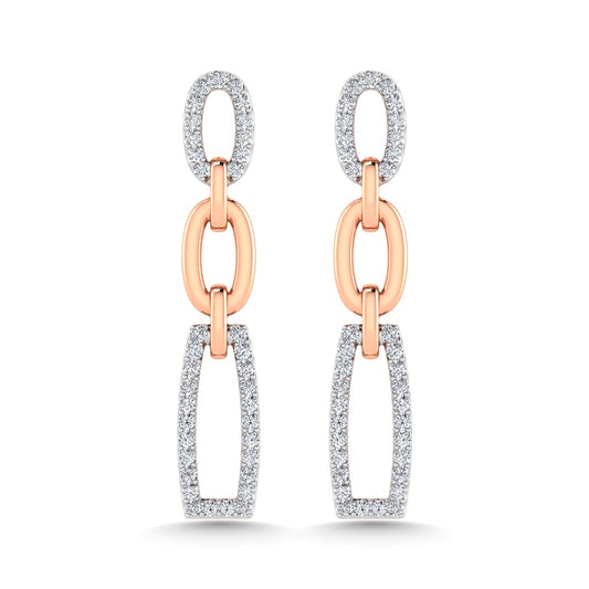 14K Two Tone Diamond 1/5 Ct.Tw. Fashion Earrings