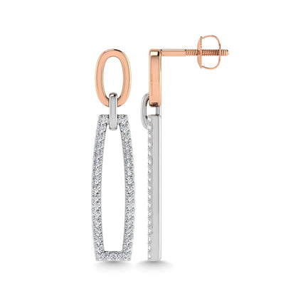 14K Two Tone Diamond 1/5 Ct.Tw. Fashion Earrings