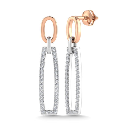 14K Two Tone Diamond 1/5 Ct.Tw. Fashion Earrings