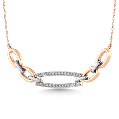 10K Two Tone Diamond 1/6 Ct.Tw. Fashion Necklace