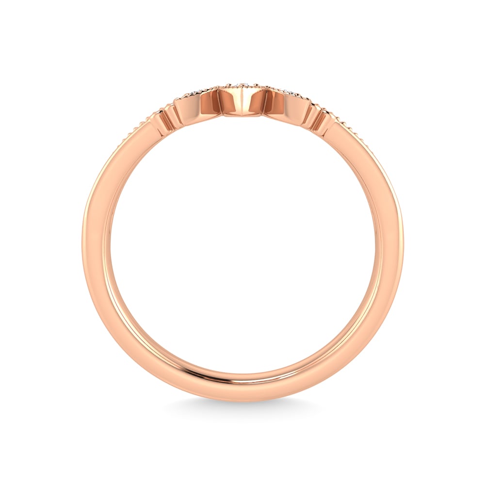 14K Rose Gold Diamond 1/20 Ct.Tw. Chevron Band