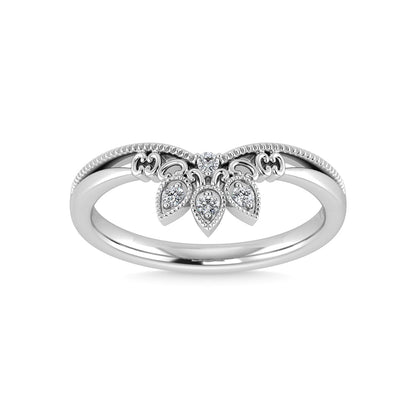 14K White Gold Diamond 1/20 Ct.Tw. Chevron Band