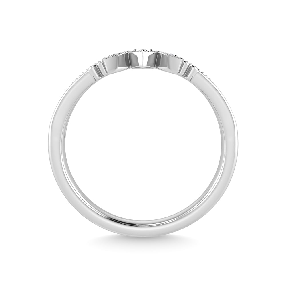 14K White Gold Diamond 1/20 Ct.Tw. Chevron Band