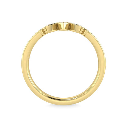 14K Yellow Gold Diamond 1/20 Ct.Tw. Chevron Band