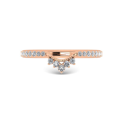 14K Rose Gold Diamond 1/5 Ct.Tw. Chevron Band