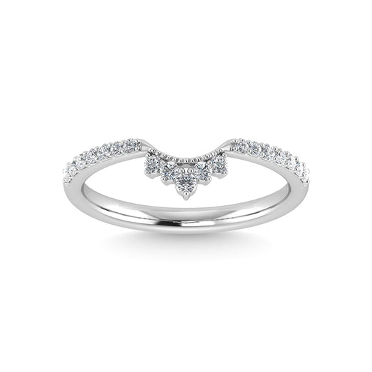 14K White Gold Diamond 1/5 Ct.Tw. Chevron Band