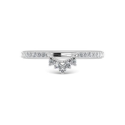 14K White Gold Diamond 1/5 Ct.Tw. Chevron Band