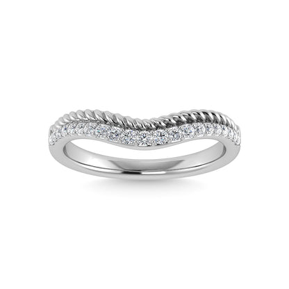 14K White Gold Diamond 1/5 Ct.Tw. Chevron Band