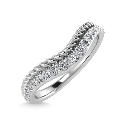 14K White Gold Diamond 1/5 Ct.Tw. Chevron Band