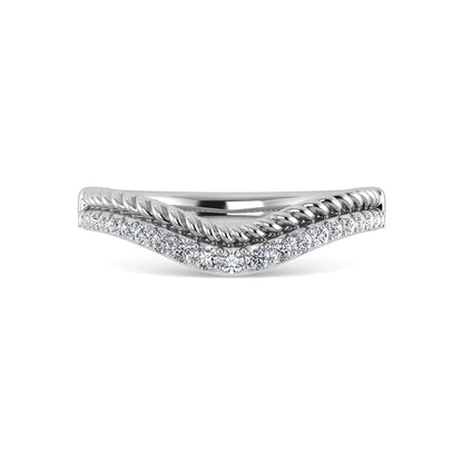 14K White Gold Diamond 1/5 Ct.Tw. Chevron Band