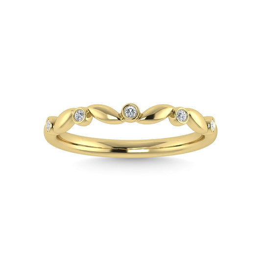 10K Yellow Gold Diamond 1/20 Ct.Tw. Stackable Ring