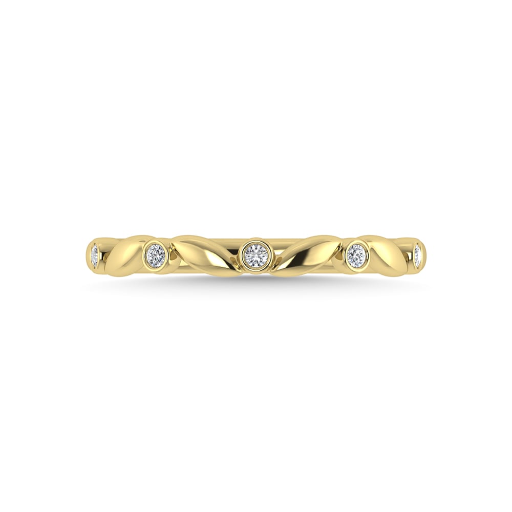 10K Yellow Gold Diamond 1/20 Ct.Tw. Stackable Ring