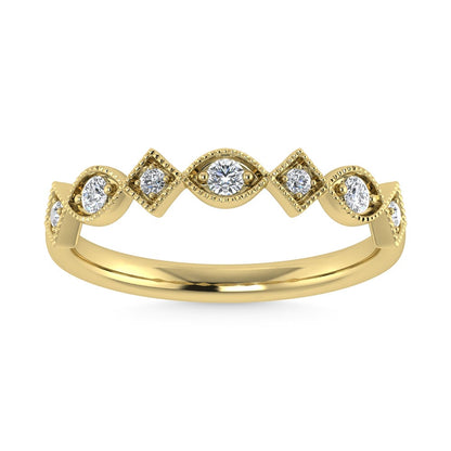 14K Yellow Gold Diamond 1/8 Ct.Tw. Stackable Band