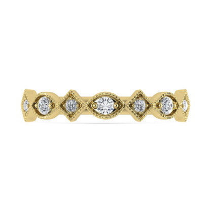 14K Yellow Gold Diamond 1/8 Ct.Tw. Stackable Band