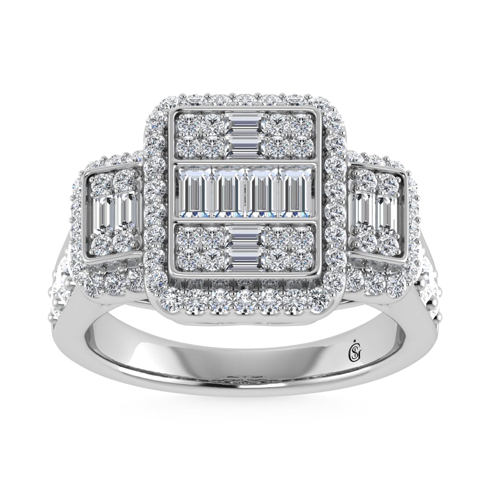 14K White Gold Diamond 1 1/2.Ct. Tw. Engagement Ring