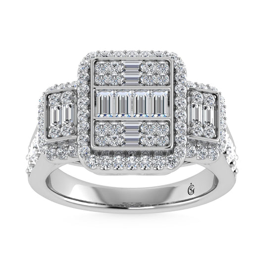 14K White Gold Diamond 1 1/2.Ct. Tw. Engagement Ring