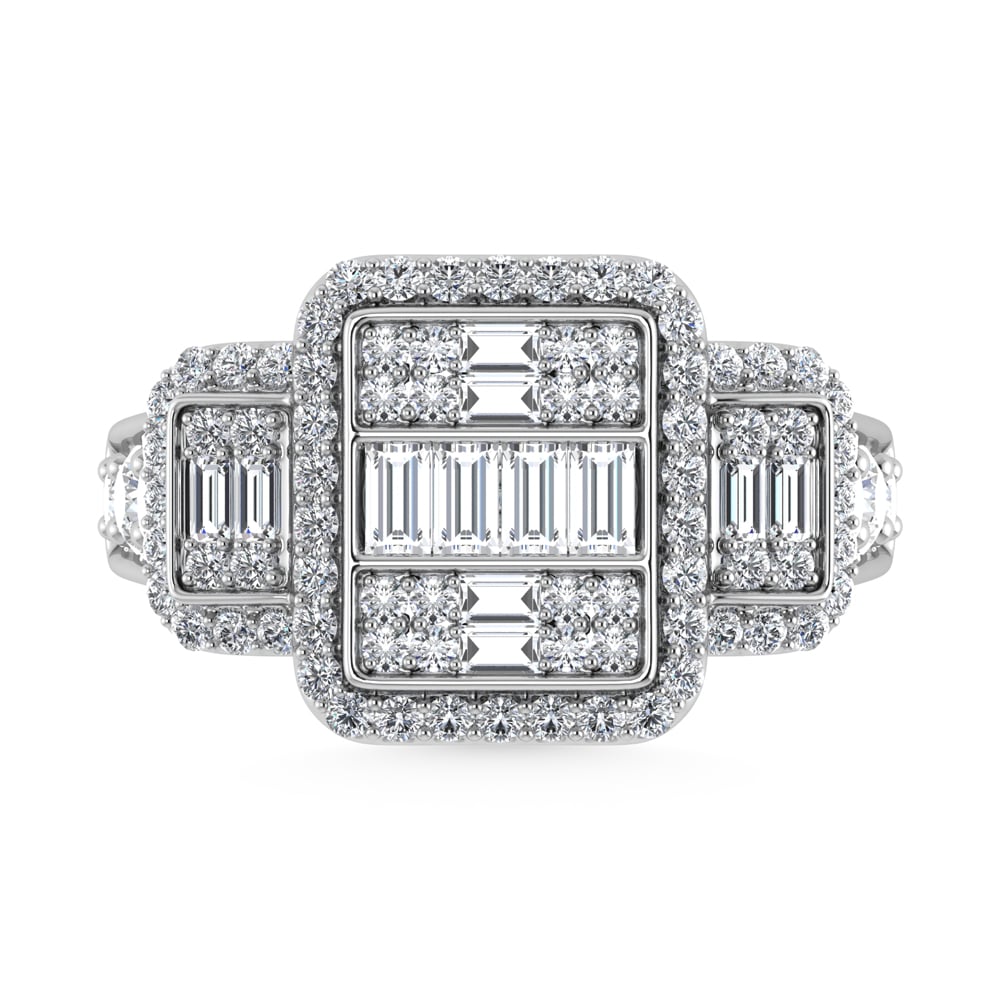 14K White Gold Diamond 1 1/2.Ct. Tw. Engagement Ring