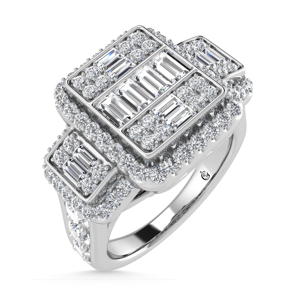 14K White Gold Diamond 1 1/2.Ct. Tw. Engagement Ring