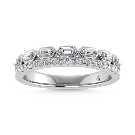 14K White Gold Diamond 1/3 Ct.Tw. Stackable Band