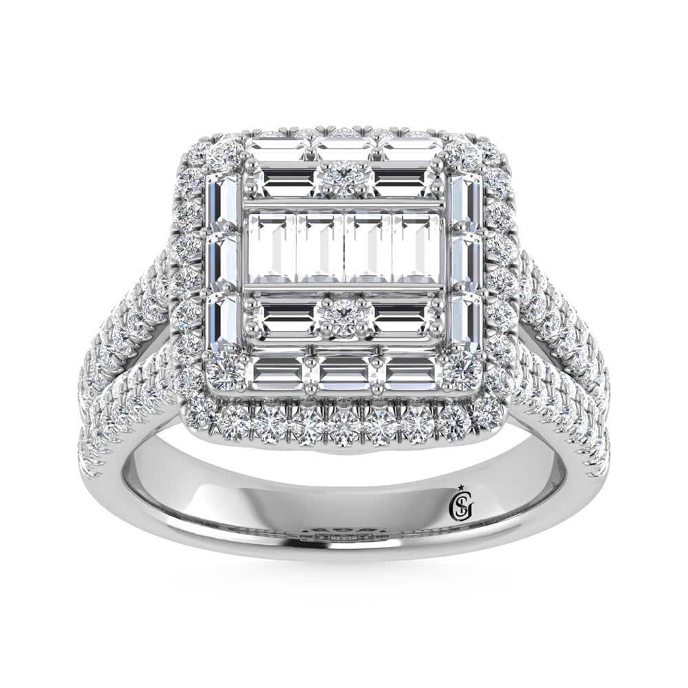 14K White Gold Diamond 1 1/2.Ct. Tw. Engagement Ring