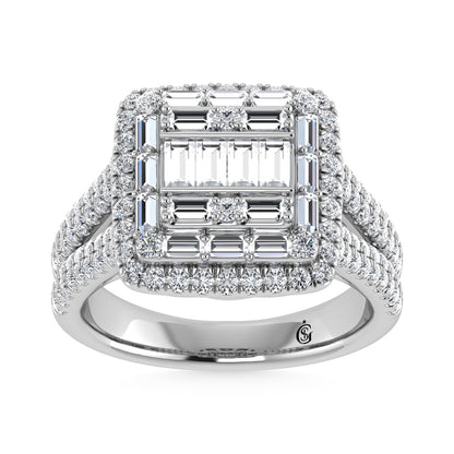 14K White Gold Diamond 1 1/2.Ct. Tw. Engagement Ring