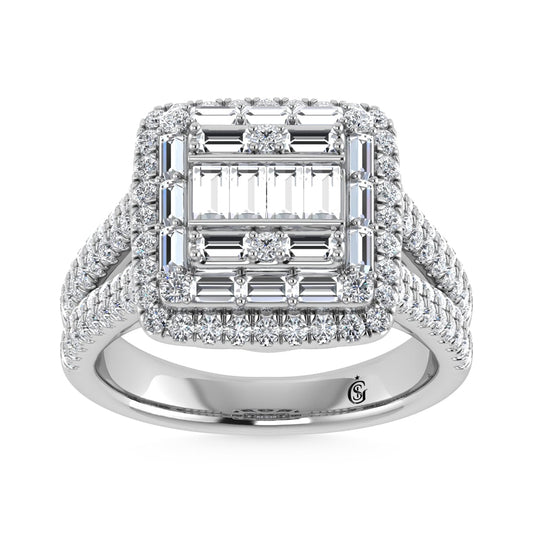 14K White Gold Diamond 1 1/2.Ct. Tw. Engagement Ring