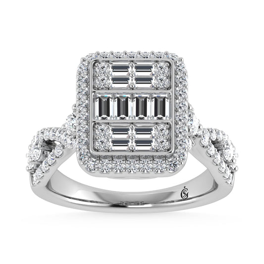 14K White Gold Diamond 1 1/4.Ct. Tw. Engagement Ring