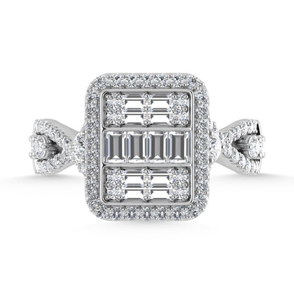 14K White Gold Diamond 1 1/4.Ct. Tw. Engagement Ring