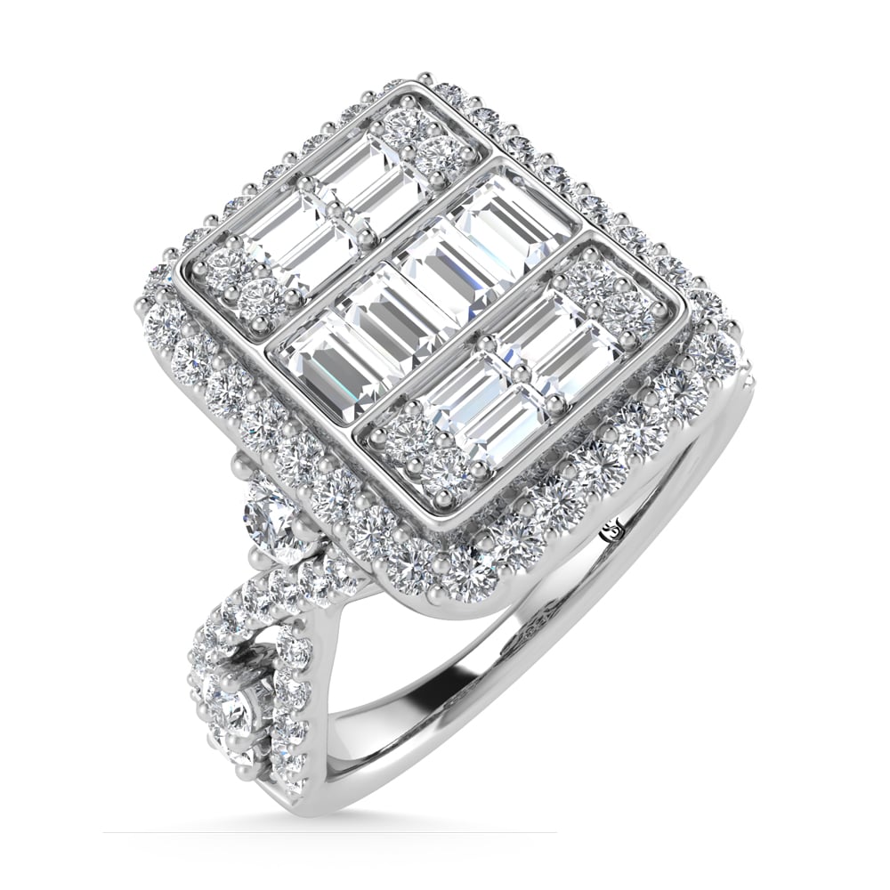 14K White Gold Diamond 1 1/4.Ct. Tw. Engagement Ring