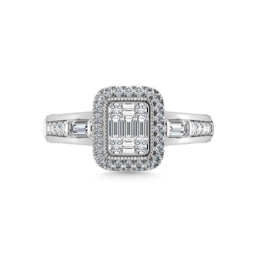 14K White Gold Diamond 5/8 Ct.Tw. Engagement Ring