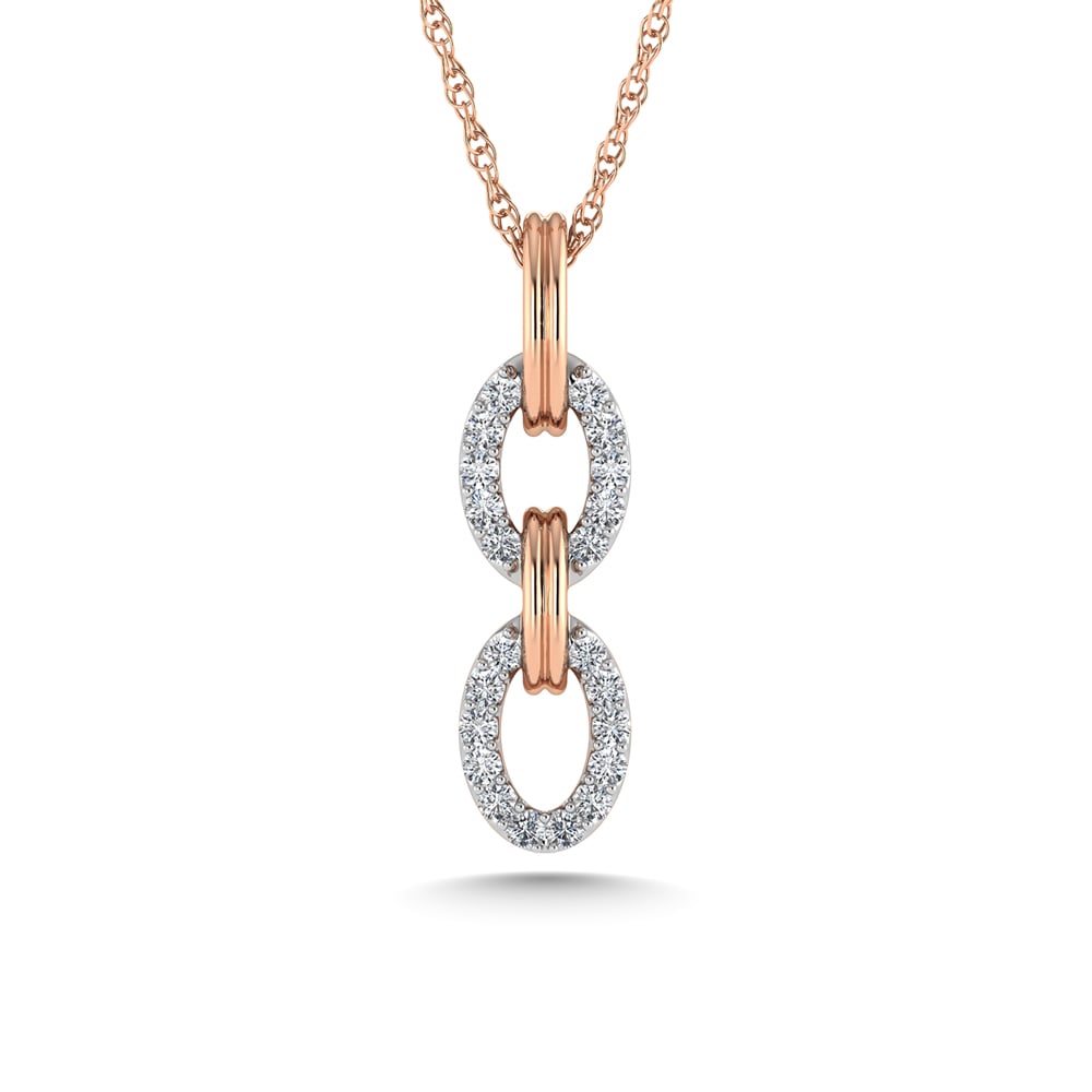 10K Two Tone Diamond 1/10 Ct.Tw. Fashion Pendant