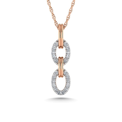 10K Two Tone Diamond 1/10 Ct.Tw. Fashion Pendant