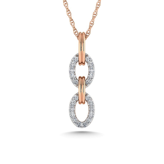 10K Two Tone Diamond 1/10 Ct.Tw. Fashion Pendant