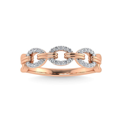 10K Two Tone Diamond 1/8 Ct.Tw. Fashion Ring