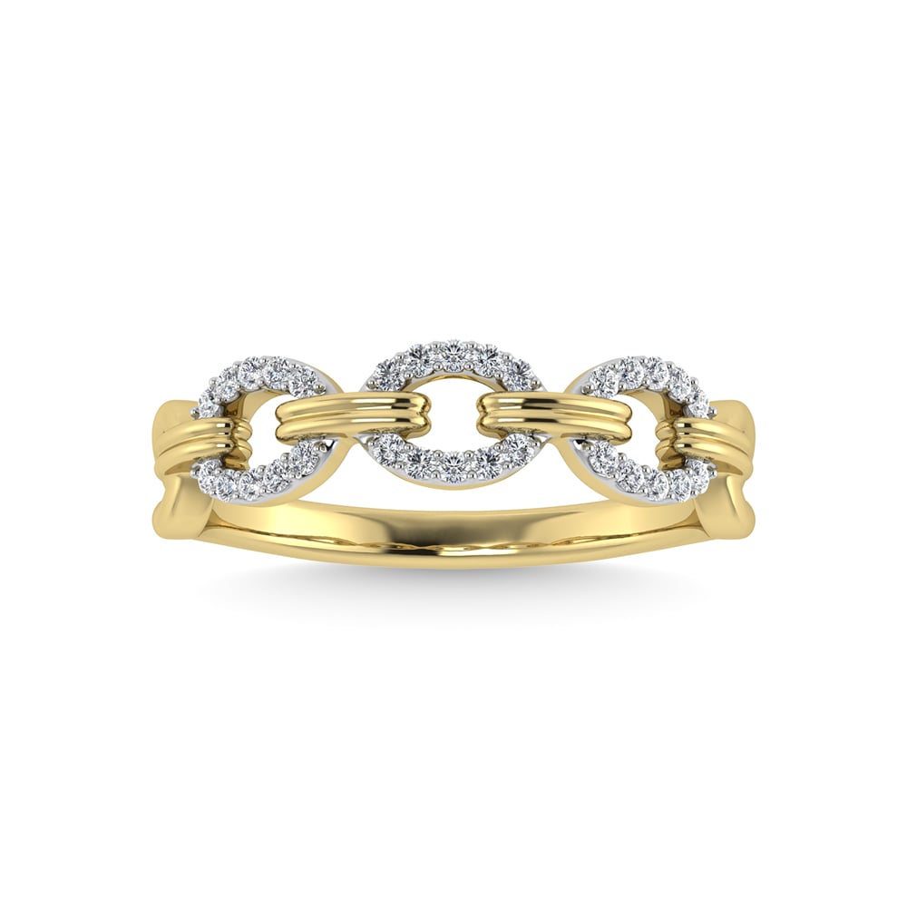 10K Two Tone Diamond 1/8 Ct.Tw. Fashion Ring